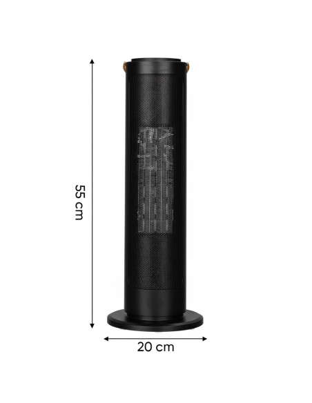 Stufa Elettrica 2000W a Colonna 2in1 con Protezione Anti-surriscaldamento