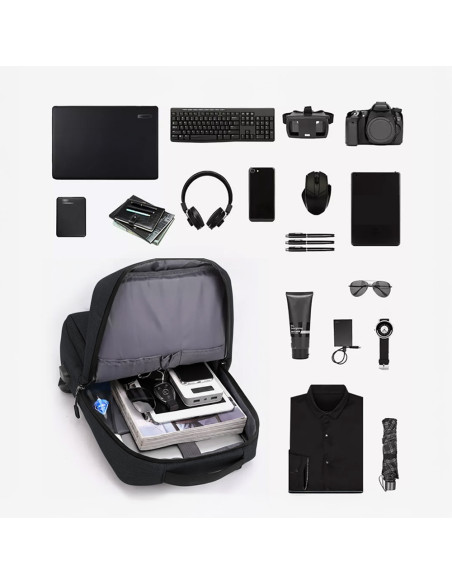 Zaino Porta PC con Ricarica USB Design Compatto per Lavoro Scuola e Tempo Libero