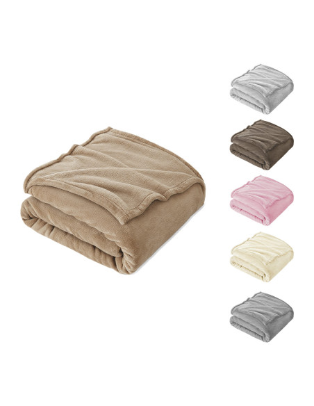 Plaid Tinta Unita Letto Matrimoniale Barcellona 210x240 Coperta in Pile Morbida