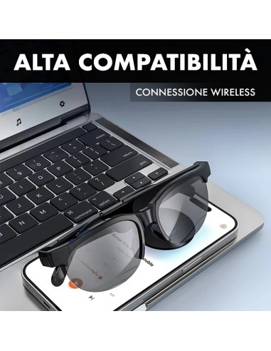 Occhiali Smartaudio Bluetooth 5.4 Wireless con...