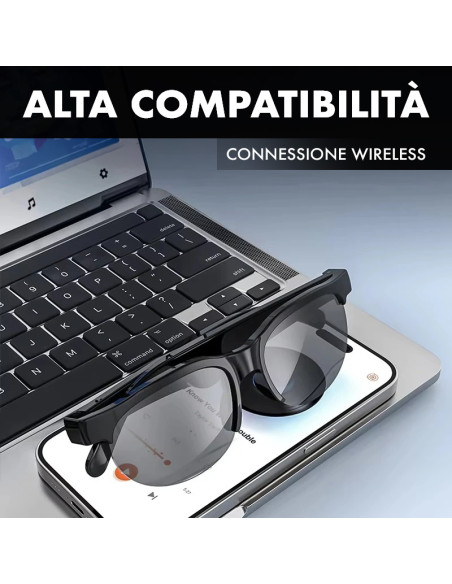 Occhiali Smartaudio Bluetooth 5.4 Wireless con Audio Stereo