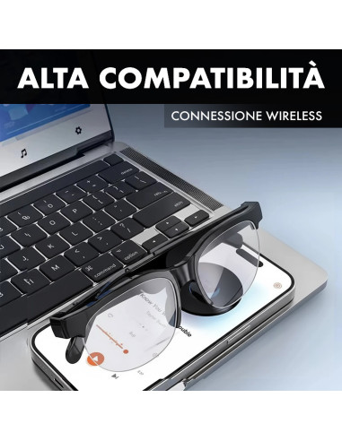 Occhiali Smartaudio Bluetooth 5.4 Wireless con...