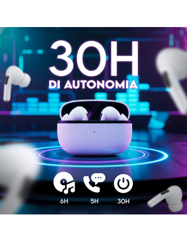 Cuffiette Wireless G66 con Microfono HD, Bassi...