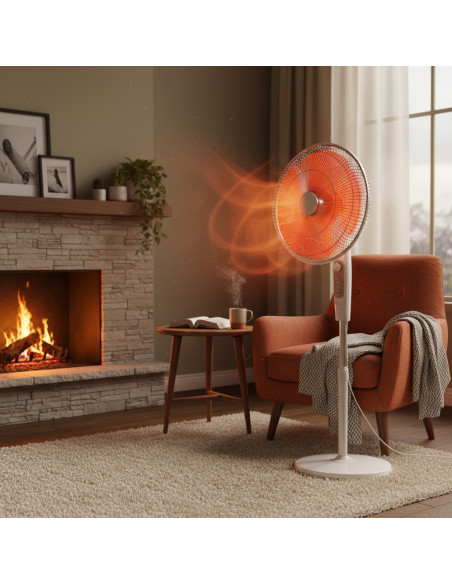 Stufa a Parabola 46 cm Piantana HSH-10 Radiante 1000W Riscaldamento Regolabile