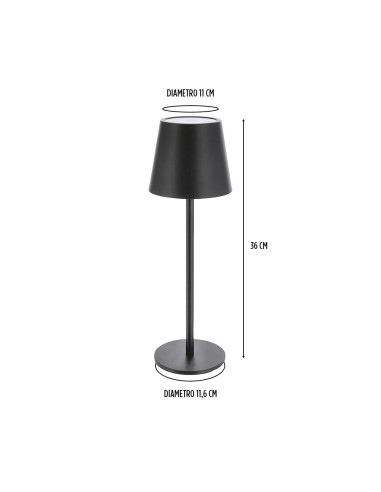 Lampada LED Tavolo 36Hcm Ricaricabile Touch 2W...