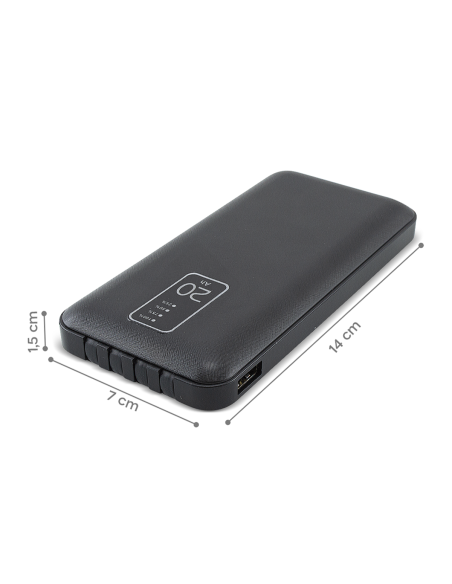 Powerbank 20000mAh Caricabatterie Rapido Portatile con 4 Cavi Inclusi USB