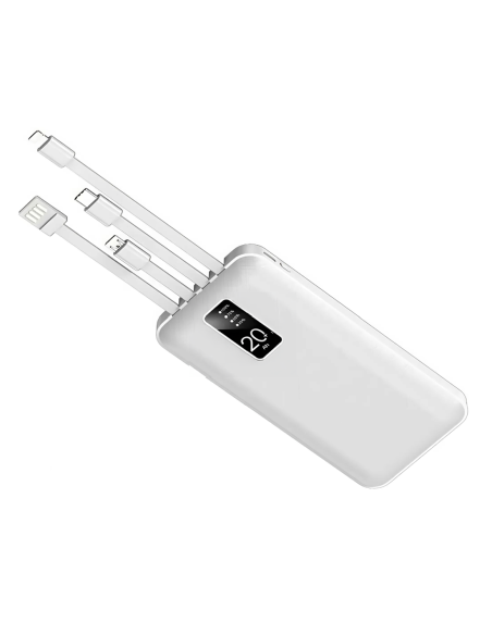 Powerbank 20000mAh Caricabatterie Rapido Portatile con 4 Cavi Inclusi USB
