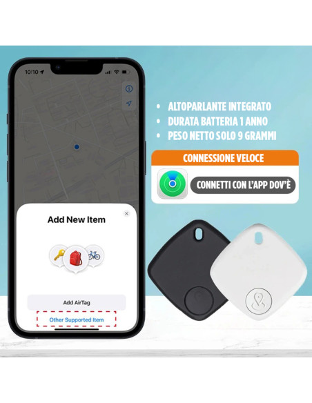 Sualio AirTag Compatibile per Tracciamento Chiavi, Portafogli e Bagagli