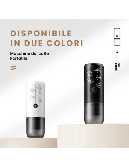 Macchina da Caffè Espresso Portatile 17 Bar con Capsule e Caffè Macinato
