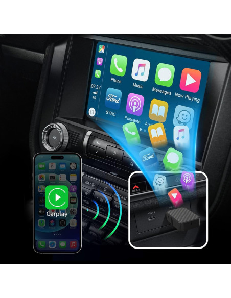 Aerbes AB-CZ57 Adattatore Wireless CarPlay e Android Auto 2 in 1 usb