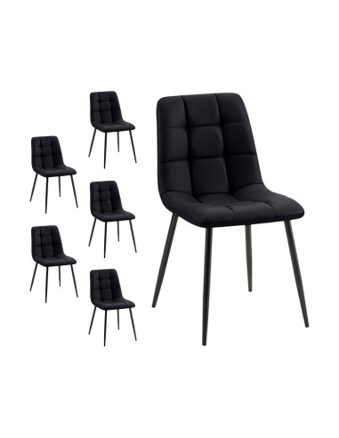 Set 6 Sedie Velluto REGINA Schienale imbottito...