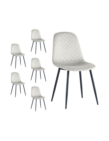 Set 6 Sedie Velluto NUBIA Schienale imbottito...