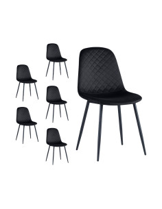 Set 6 Sedie Velluto NUBIA Schienale imbottito ROMBI... 2