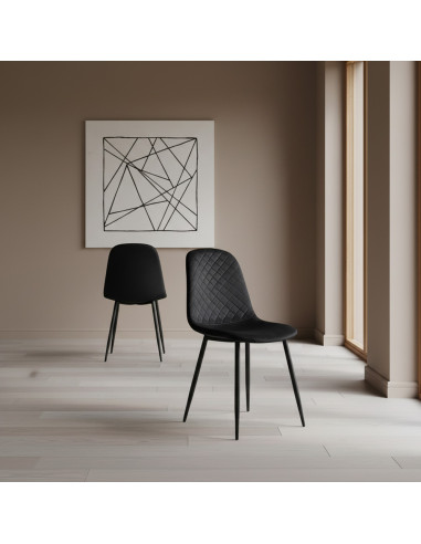 Set 6 Sedie Velluto NUBIA Schienale imbottito...