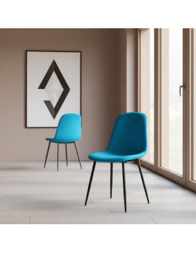 Set 6 Sedie Velluto NUBIA Schienale imbottito...