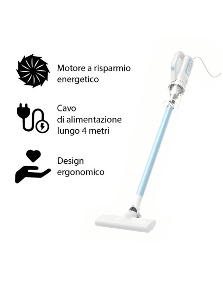 Aspirapolvere Elettrico 12 in 1 Potente 800W Leggero Tecnologia Turbo Suction