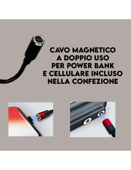 Powerbank Magnetico 3 in 1 Wireless 5000mAh Universale iPhone USB-C Micro USB