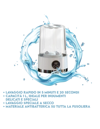 Mini Lavatrice 1L Portatile IGIENICA Wireless...