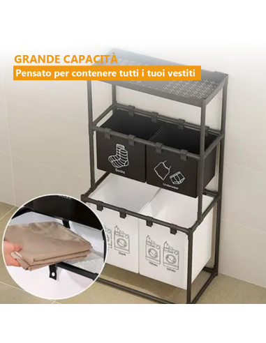 Cesto Portabiancheria Pieghevole Salvaspazio in...