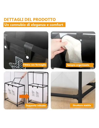 Cesto Portabiancheria Pieghevole Salvaspazio in...