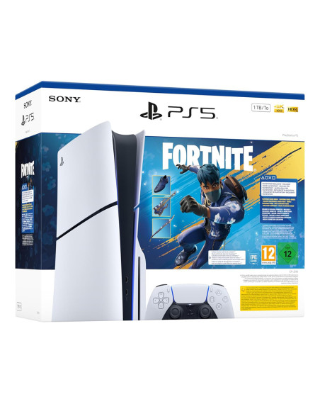 Sony Playstation 5 Ps5 SLIM Console 1TB Fortnite Flowering Chaos Bundle white