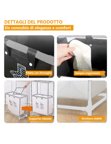 Cesto Portabiancheria Pieghevole Salvaspazio in...