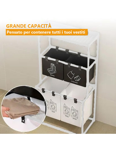 Cesto Portabiancheria Pieghevole Salvaspazio in...