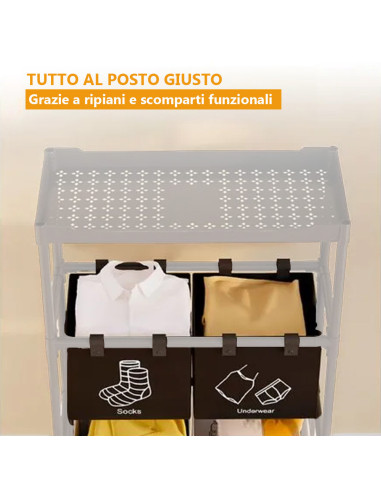 Cesto Portabiancheria Pieghevole Salvaspazio in...