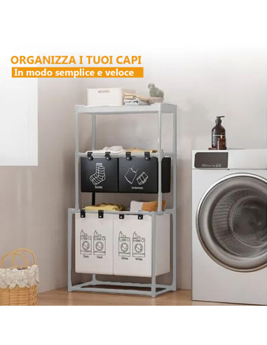 Cesto Portabiancheria Pieghevole Salvaspazio in...