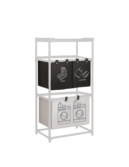 Cesto Portabiancheria Pieghevole Salvaspazio in Acciaio per Bagno e Lavanderia