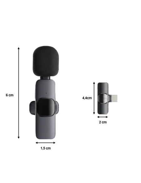 Set Doppio Microfono Lavalier Wireless USB-C Plug e Play per Interviste e Vlog