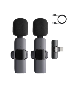 Set Doppio Microfono Lavalier Wireless USB-C Plug e Play...