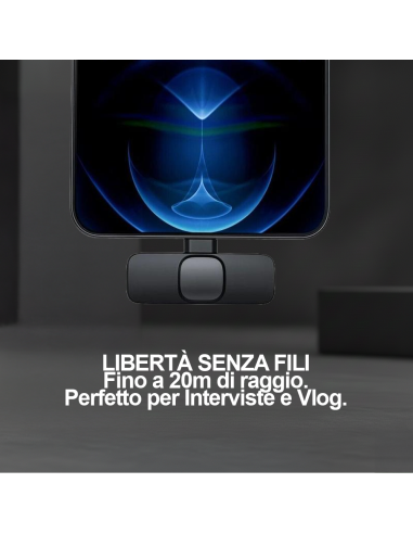 Set Doppio Microfono Lavalier Wireless USB-C...