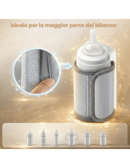 Riscalda Biberon Ricaricabile Portatile USB con Batteria 2000mAh e Schermo LED