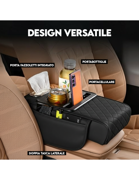 Organizzatore Console Centrale Auto Universale Porta Smartphone e Bicchiere