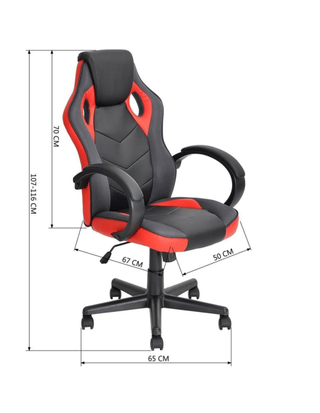 Sedia Gaming Ergonomica in Similpelle F1 Altezza Regolabile Girevole Ufficio