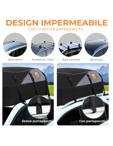 Box Tetto Auto Impermeabile 580L Universale...