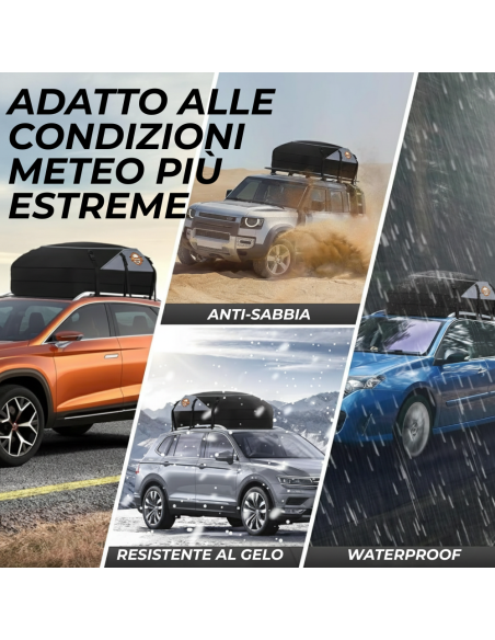 Box Tetto Auto Impermeabile 580L Universale Pieghevole con Tappetino e Ganci