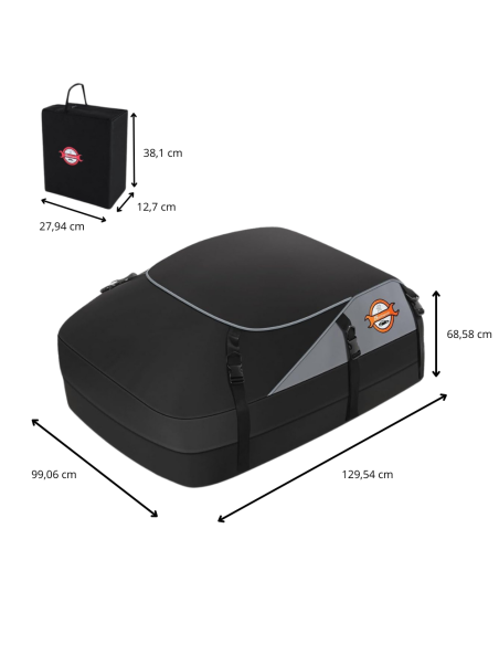 Box Tetto Auto Impermeabile 580L Universale Pieghevole con Tappetino e Ganci