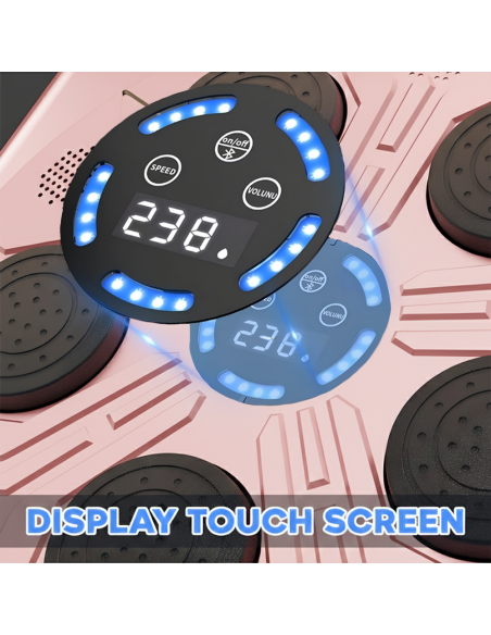 Macchina da Boxe Musicale da Parete Regolabile con Luci RGB Suoni con Guantoni