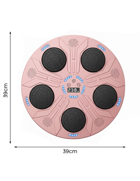 Macchina da Boxe Musicale da Parete Regolabile con Luci RGB Suoni con Guantoni