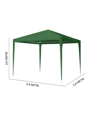 Gazebo da Giardino Quadrato 3x3 mt con Telaio...