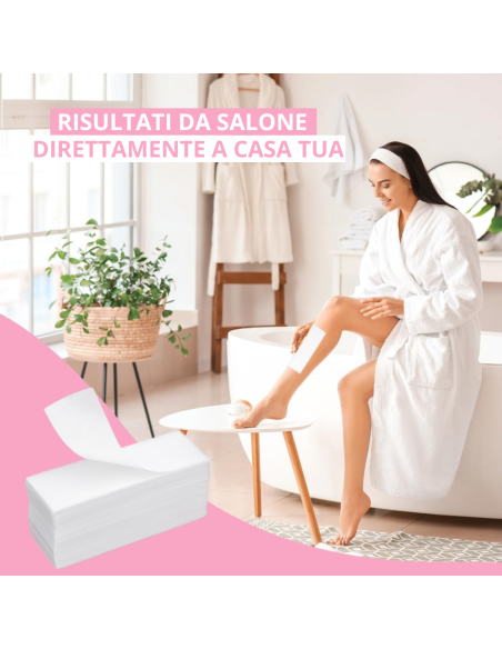 100 pezzi di Carta depilatoria 7x20 cm strisce per depilazione a cera in TNT