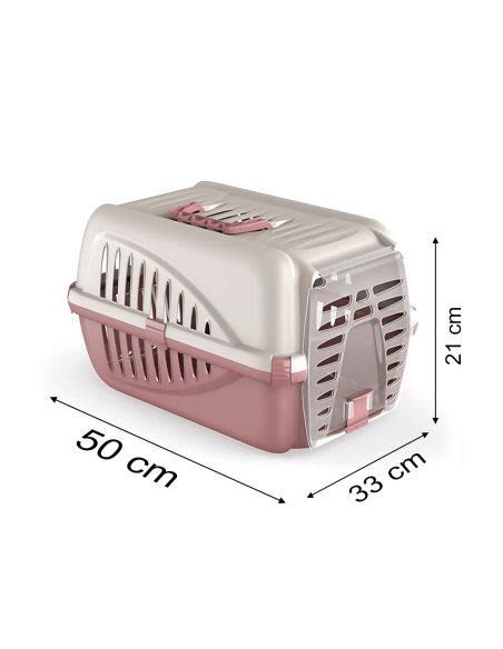 10567 Trasportino in plastica per animali PANZER made in Italy 50x33x21cm