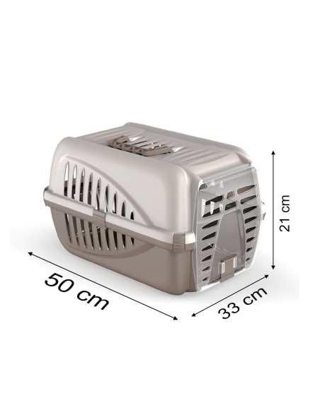 10567 Trasportino in plastica per animali PANZER made in Italy 50x33x21cm