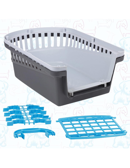10570 Trasportino con griglia in plastica per cani e gatti da viaggio 50 cm