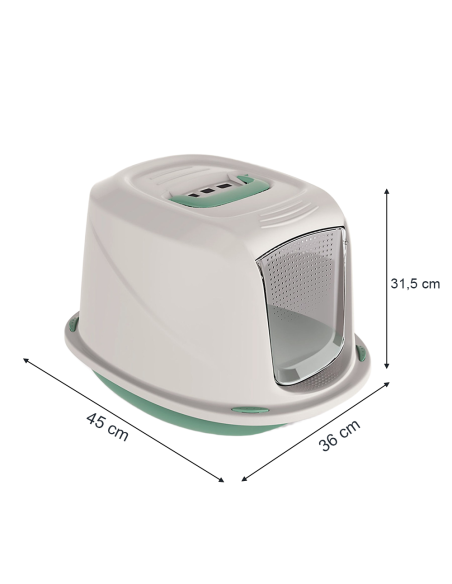 10586 Toilette per Gatti  GALAXY 45x36x31,5 cm con Sezione Pulisci Pelo