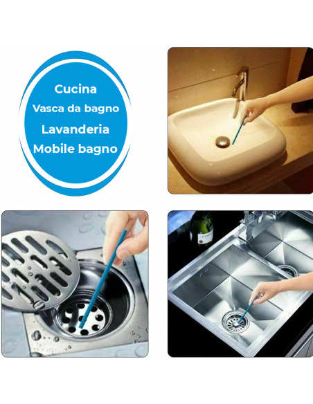 12 Sani Sticks 720031 detergenti universali con enzimi igienizzanti per tubature