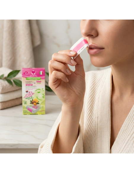 12 Strisce Depilatorie Viso SETABLU 167603 Olio di Argan e Cera d'Api vitamina E