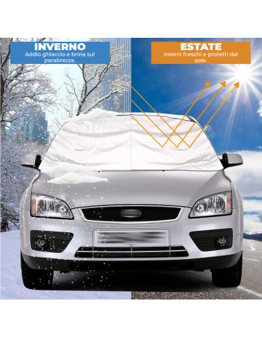 2269 Telo copriparabrezza grigio con laccetti...